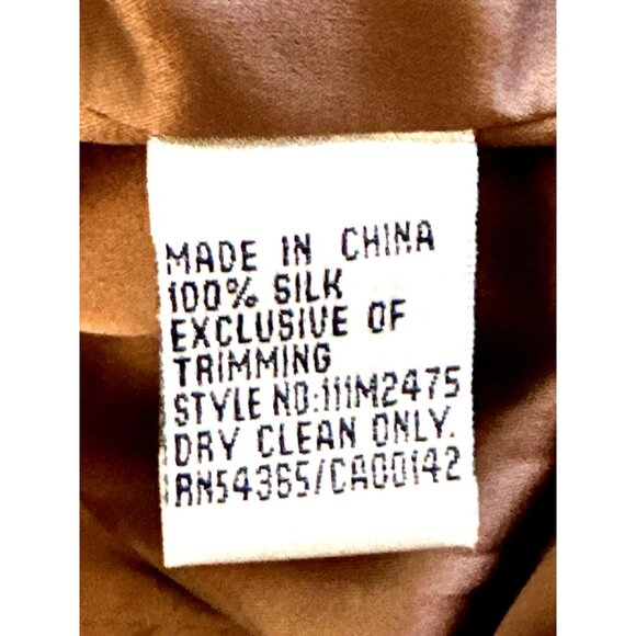 Peter Nygard Small Vintage Bronze Gold Silk Jacket Vintage Dot Party Evening Chi - Picture 8 of 13